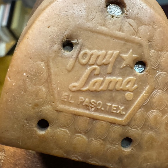 Tony Lama White and Purple Textured Heeled Boots. Made in Texas. - Picture 11 of 16